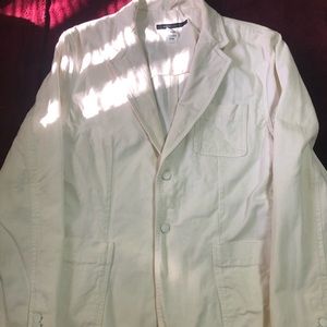 Marc Jacobs Mens White Denim Two Button Blazer Jacket size L